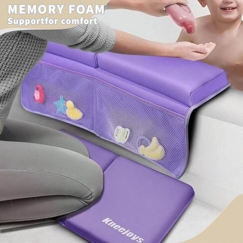 Bath Kneeler and Elbow Rest Pad,Bath Kneeler,Baby Bath Mat,Kneeling Pad,Bath Toy Organizer for Tub,Kneeling Pad for Bathing Baby,Relieve Your Knees and Elbows,Quick Dry,Non-Slip in Kuwait