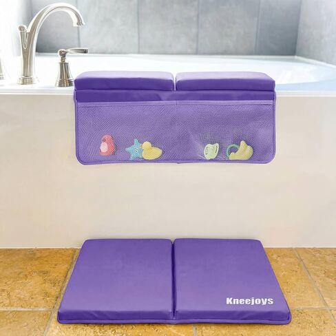 Bath Kneeler and Elbow Rest Pad,Bath Kneeler,Baby Bath Mat,Kneeling Pad,Bath Toy Organizer for Tub,Kneeling Pad for Bathing Baby,Relieve Your Knees and Elbows,Quick Dry,Non-Slip in Kuwait