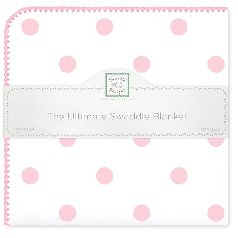 SwaddleDesigns Ultimate Winter Swaddle, X-Large Receiving Blanket, Made in USA, Premium Cotton Flannel, Pastel Blue Classic Polka Dots (Mom's Choice Award Winner),42" x 42",SD-001PB in Saudi Arabia