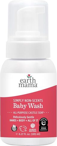 Earth Mama Ginger Fresh Foaming Hand Soap and All Purpose Body Wash for Sensitive Skin, Liquid Castile Soap with Organic Coconut Oil, Shea Butter, Calendula, & Aloe, 5.3 fl oz and Liter Refill in Kuwait