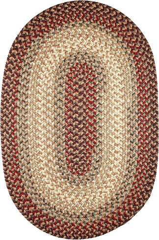 Rhody Rug Easy Living EL43 Warm Earth 2' x 4' Oval Runner - Braided Area Rug, Home Decor, Floor Mat or Bedroom Rug - Easy Care, Ideal for High Traffic Areas in Hallway and Living Room - Made in USA in Saudi Arabia