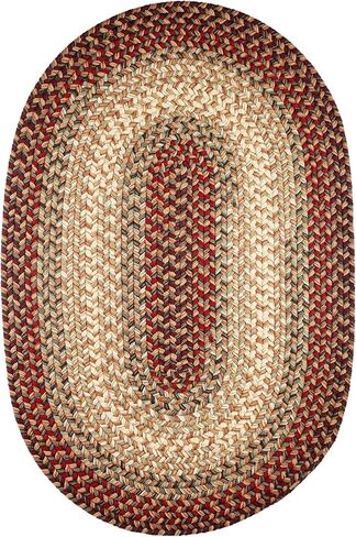 Rhody Rug Easy Living EL43 Warm Earth 2' x 4' Oval Runner - Braided Area Rug, Home Decor, Floor Mat or Bedroom Rug - Easy Care, Ideal for High Traffic Areas in Hallway and Living Room - Made in USA in Saudi Arabia
