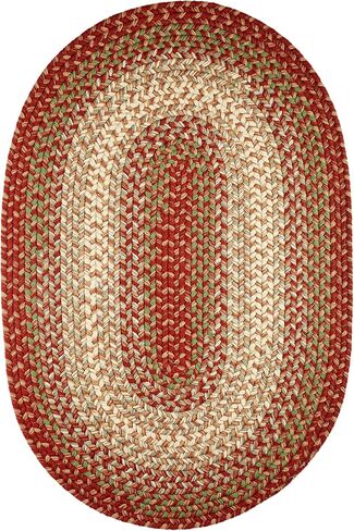 Rhody Rug Easy Living EL43 Warm Earth 2' x 4' Oval Runner - Braided Area Rug, Home Decor, Floor Mat or Bedroom Rug - Easy Care, Ideal for High Traffic Areas in Hallway and Living Room - Made in USA in Saudi Arabia