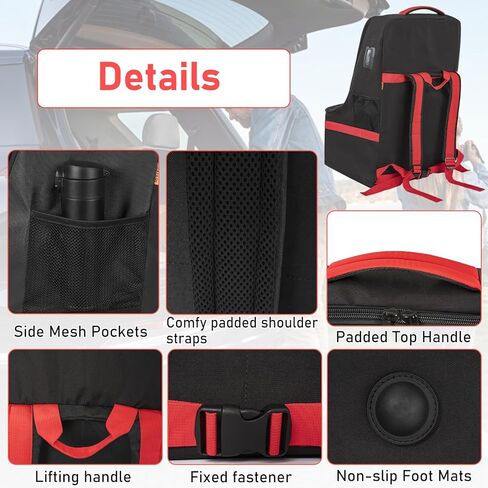 IBVIVIC Car Seat Bag with Foldable Cart,Padded Shoulder Strap Carseat Travel Bag,Universal Size Car Seats Backpack in Kuwait