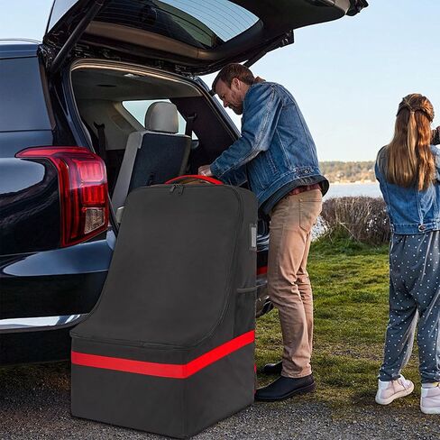 IBVIVIC Car Seat Bag with Foldable Cart,Padded Shoulder Strap Carseat Travel Bag,Universal Size Car Seats Backpack in Kuwait