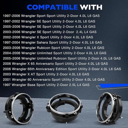 Headlights Bulbs Brackets Buckets, for 1997-2006 TJ Jeep Wrangler SE Base Sahara Unlimited Rubicon X AT Sport, Repalce 110383 110384 Front Head Lights Bulbs Mounting Support Holder Buckets Pair in Saudi Arabia