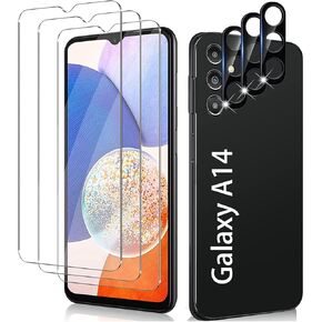 [4+3 Pack Galaxy A55 Screen Protector, 4 Pack Tempered Glass with 3 Pack Camera Lens Protector, High Clarity, Anti-Shatter, Bubble Free for Samsung A55 5G Screen Protector in Kuwait