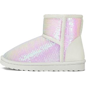 أحذية شتوية للفتيات من K KomForme مزينة بالترتر اللامع أحذية ثلج دافئة مبطنة بالفرو وخفيفة الوزن ومريحة (الأطفال الصغار/الأطفال الصغار/الأطفال الكبار) in Kuwait