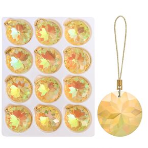 LUMITI 12 Pcs Crystal Glass Christmas Balls Ornaments, 1.18″ Mini Round Prism Flower Xmas Tree Decorations, Hanging Ornament for Wedding Party Home Decor (Multicolor) in Kuwait