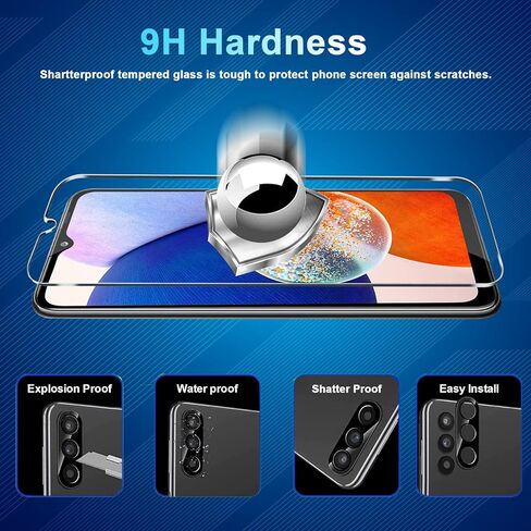 [4+3 Pack Galaxy A55 Screen Protector, 4 Pack Tempered Glass with 3 Pack Camera Lens Protector, High Clarity, Anti-Shatter, Bubble Free for Samsung A55 5G Screen Protector in Kuwait