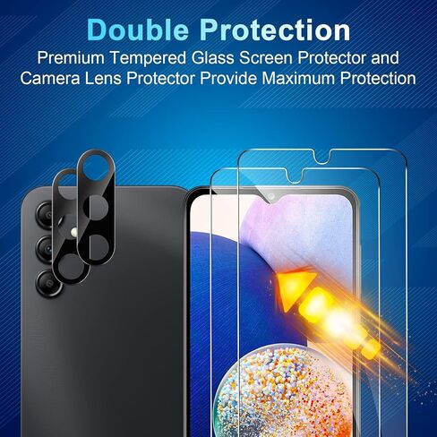 [4+3 Pack Galaxy A55 Screen Protector, 4 Pack Tempered Glass with 3 Pack Camera Lens Protector, High Clarity, Anti-Shatter, Bubble Free for Samsung A55 5G Screen Protector in Kuwait