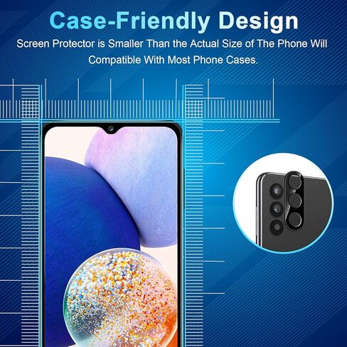 [4+3 Pack Galaxy A55 Screen Protector, 4 Pack Tempered Glass with 3 Pack Camera Lens Protector, High Clarity, Anti-Shatter, Bubble Free for Samsung A55 5G Screen Protector in Kuwait