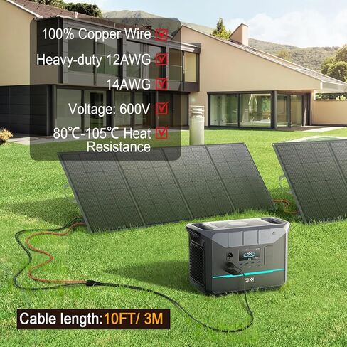 محول اللوحة الشمسية COMeap للجاكيري، متوافق مع كابل تمديد MC-4 إلى DC 8 مم مع موصل DC7909 إلى DC8020/DC5525 لمحطة طاقة مولد الطاقة الشمسية GZ Yeti Jackery Bluetti 12AWG 6ft (1.8 متر) in Kuwait