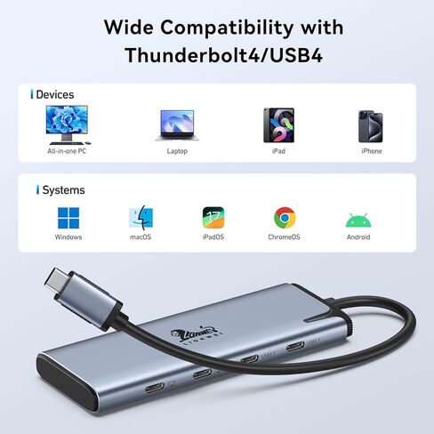 USB C Docking Station Dual Monitor, LIONWEI Laptop Docking Station 3 Monitors with 2 HDMI, 4K DisplayPort, 1Gbps Ethernet, 100W PD, 3 USB A/C 3.0, USB C Hub Multiport Adapter for Dell/Lenovo/HP in Kuwait