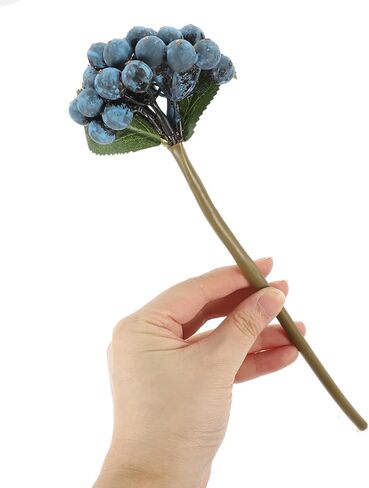 VOSAREA Christmas Berries Stems, Blue Artificial Berry Branches Holly Picks Stems Christmas Tree Ornaments for DIY Xmas Wreath Crafts Holiday Home Decor 5pcs in Saudi Arabia