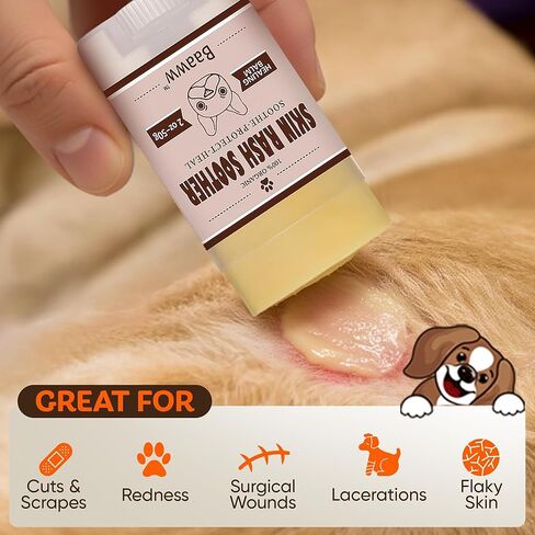 باوو مهدئ للطفح الجلدي للكلاب، عصا 2 أونصة، تخفيف الحساسية والحكة للكلاب، مرطب للبشرة، عضوي وطبيعي بالكامل، مرطب للكلاب للبشرة الجافة، غسول للكلاب، بلسم شفاء نهائي، كريم لطفح الكلاب in Kuwait