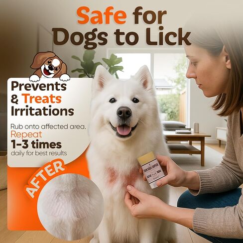 باوو مهدئ للطفح الجلدي للكلاب، عصا 2 أونصة، تخفيف الحساسية والحكة للكلاب، مرطب للبشرة، عضوي وطبيعي بالكامل، مرطب للكلاب للبشرة الجافة، غسول للكلاب، بلسم شفاء نهائي، كريم لطفح الكلاب in Kuwait
