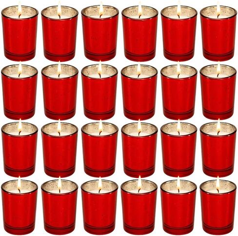 SOFT BREEZE 24 Pack Unscented Votive Candles in Glass, White Glass Tealight Candles,Votive Candles Bulk, Transparent Glass Filled,Ideal Gifts for Wishing,Spa, Weddings, Birthdays,Holidays, Party in Saudi Arabia