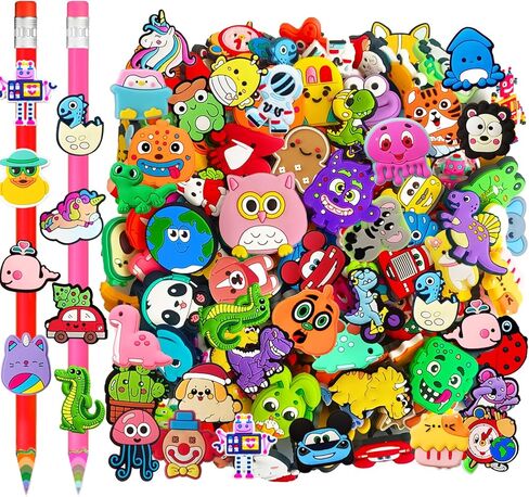 100 جهاز كمبيوتر شخصى لطيف قلم رصاص ممتاز الديكور، Kawaii القلم القش كليب اكسسوارات الديكور، سحر أعلى قلم رصاص للتلاميذ، الصغار، الأطفال، اللوازم المدرسية، مكافأة الفصول الدراسية، الجوائز، الهدايا، السائبة عشوائية مختلفة الكرتون in Saudi Arabia