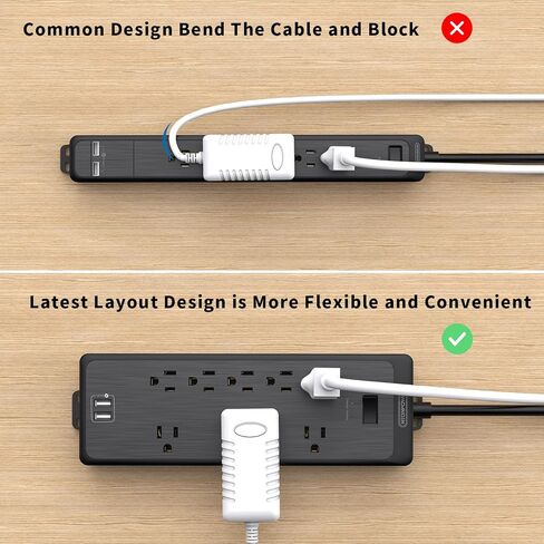 شريط طاقة بطول 15 قدم، 6 منافذ متباعدة واسعة للغاية، NTONPOWER، قابس مسطح، واقي من التيار الزائد على الحائط مع 3 USB، 1875 وات، 15 أمبير، 1700 جول، حماية من الحمل الزائد للمكتب المنزلي in Kuwait
