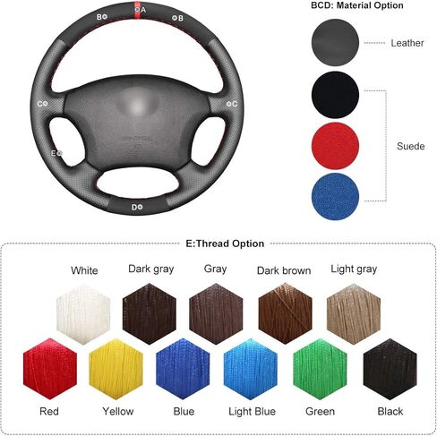 MEWANT Steering Wheel Covers Wrap for Tacoma Tundra 4Runner Sienna Highlander Sequoia Land Cruiser Prado 120 Land Cruiser Hilux LS400 GX GX470 in Saudi Arabia