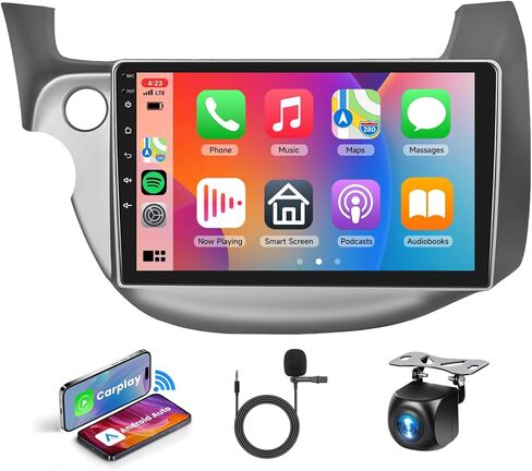 [8 CORE 6G+128G] Car Stereo for Honda Fit 2008-2013 with Wireless Carplay/Android Auto, 10.1 Inch Android 13 IPS Touch Screen Car Radio, Bluetooth, GPS Navi, WiFi, SWC, DSP + Backup Camera in Kuwait