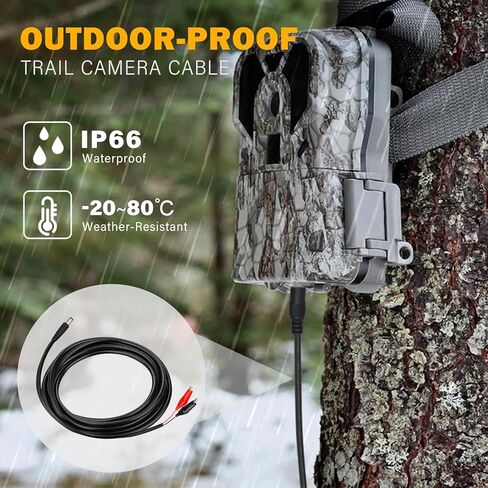 KSK 2 Pack Chew Proof Power Cord 98-inch (5.5x2.1mm) Trail Camera Cord,with .25'' Female Spade Connector in Saudi Arabia