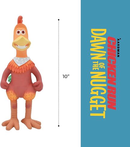 Multipet Chicken Run Rocky Latex Dog Toy - Durable Squeaky Dog Toy for All Dogs - Easy-to-Clean Latex Dog Squeaky Toys - Latex Dog Toys for Cuddling, Chewing & Playing - Cute Pet Toy (10") in Kuwait