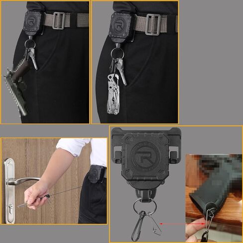 ضام معدات تكتيكية عسكرية من روكوتاكتيكال، حبل تروس تكتيكي مولي، حلقة حزام حامل مفتاح/أدوات متعددة ومشبك مولي متضمن، قطعة واحدة in Kuwait