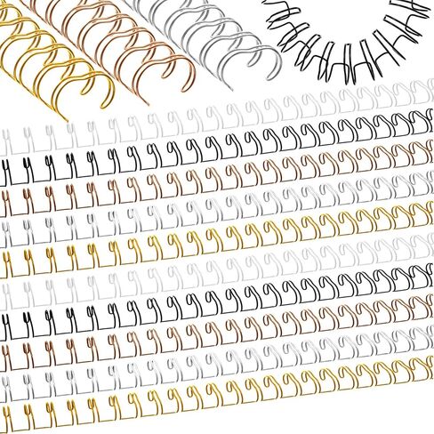 100 Pcs Metal Double Loop Binding Wires 9/16" Bulk Cinch Binding Wires Double Spiral Binding Ring Coil 10 Colors Twin Binding Spines Combs 23 Holes 2: 1 Pitch Cinch Binding Machine Wire in Saudi Arabia