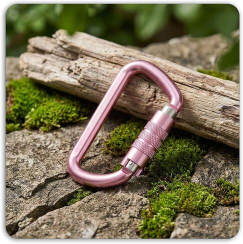 3inch 12kN-2698lbs Auto Locking Carabiner Clips, Solid D Shape, Heavy Duty 7075 Aluminum, Lightweight 1.09oz, Rust Proof, for Hammock, Hiking, Dog Leash, Keychain etc., Multi-Colors in Kuwait