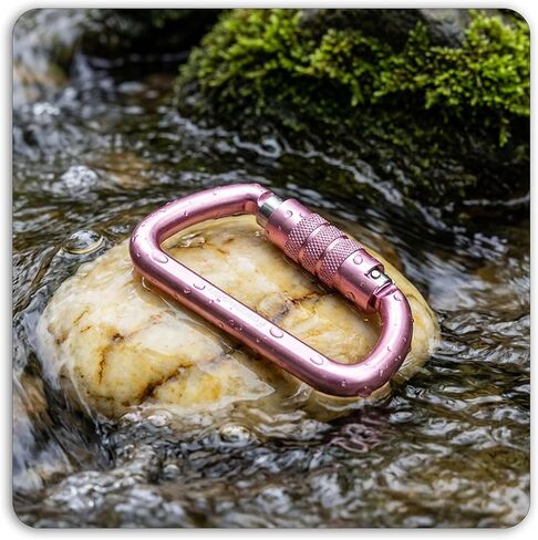 3inch 12kN-2698lbs Auto Locking Carabiner Clips, Solid D Shape, Heavy Duty 7075 Aluminum, Lightweight 1.09oz, Rust Proof, for Hammock, Hiking, Dog Leash, Keychain etc., Multi-Colors in Kuwait