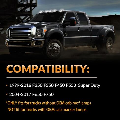 Led Cab Roof Top Marker Lights Clearance Running Lamps for 1999-2016 F250 F350 F450 F550 Super Duty Pickup Truck, Smoked Black 5PCS in Kuwait