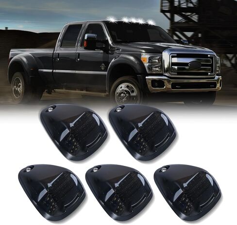 Led Cab Roof Top Marker Lights Clearance Running Lamps for 1999-2016 F250 F350 F450 F550 Super Duty Pickup Truck, Smoked Black 5PCS in Kuwait