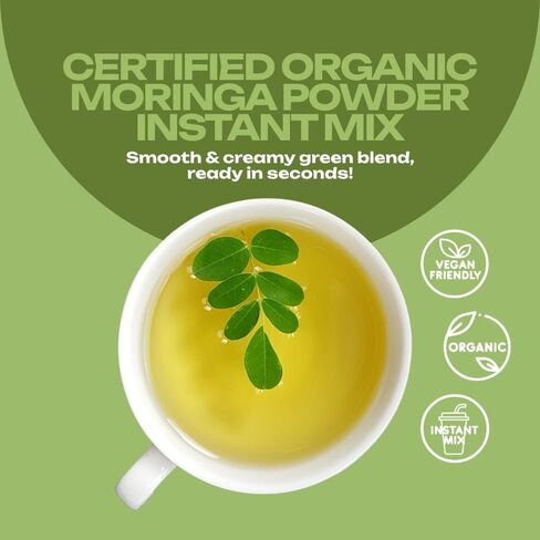 OMG! Superfoods Pure and Organic Moringa Powder - USDA Certified Moringa Oleifera, Great Source of Calcium, Iron, Vitamins A & E - 7 Oz (2 Pack) in Saudi Arabia