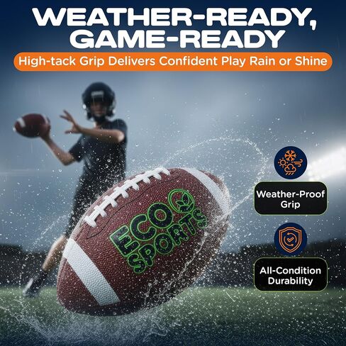 Synthetic Leather Football - Outdoor Regulation Footballs Sustainable American Football Balls - Size 9 | 7 | 6 | 5 Football Equipment in Saudi Arabia