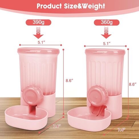 2 Pack Hanging Automatic Pet Food Water Dispenser, Auto Rabbit Feeder and Water Dispenser Set for Cage, Food and Water Bowl for Cat Bunny Chinchilla Hedgehog Guinea Pig Ferret cage Accessories in Kuwait