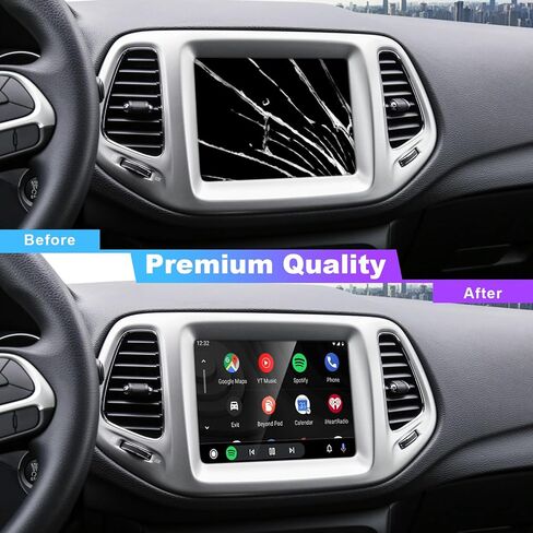 شاشة LCD مقاس 7 بوصات Uconnect من شركة Jeep مع شاشة تعمل باللمس، شاشة LCD رقمية وملاحة راديو مناسبة لسيارة Jeep Compass 2017-2020، استبدل # TDO-WXGA0700K00033-V2 / TDO-WXGA0700K00057-V1 in Kuwait
