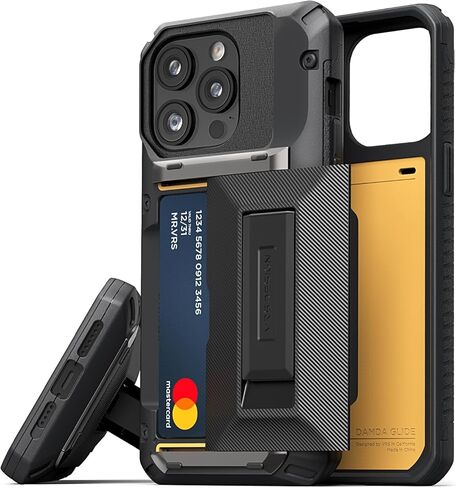 حافظة هاتف VRS DESIGN Damda Glide Hybrid لهاتف iPhone 12 Pro Max، مع [4 بطاقات] قوية [شبه تلقائية] فتحة حامل لبطاقة الائتمان ومسند لهاتف iPhone 12 Pro Max 6.7 بوصة (2020) (أسود) in Kuwait