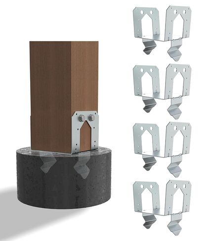 6-Pack 6x6 Post Base for Concrete - Designed for Wet Concrete Embedment, Post Bracket Fits Nominal 6x6 Column Size, Ideal for Shed, Gazebo, Deck & Fence in Saudi Arabia
