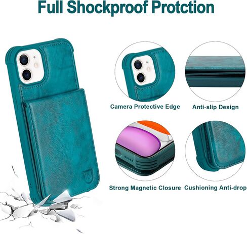 VANAVAGY Compatible for iPhone 11 Wallet Case for Women and Men,Leather Magnetic Clasp Flip Folio Phone Cover with Credit Card Holder and Coin Pocket,Black in Kuwait