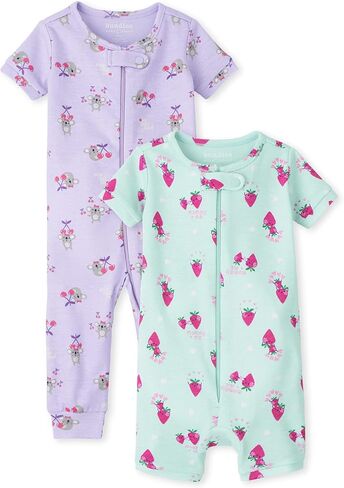 The Children's Place Baby Girls' and Toddler Long Sleeve Zip-Front One Piece Footed Pajama Snug Fit 100% Cotton, Giraffes, 3T in Kuwait
