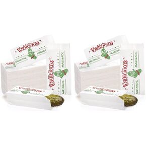 ZOOFOX 300 Pieces Paper Pickle Bags, Retro Design Dill Pickle Bag, 3" x 6" Square Wax Paper Bags for Carnival, Fundraiser, Concession Stand Supplies in Kuwait