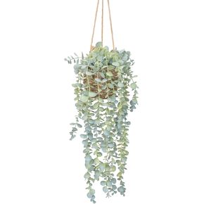 HOFMEFY Artificial Plants Hanging Eucalyptus Fake Greenery in Plastic Pot for Wall Mounted Shelves Home Decor 1PCS 23Inch in Kuwait
