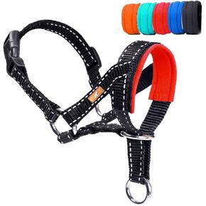 Dog Head Collar with Reflective Fabric, Adjustable Dog Head Harness to Prevent Pulling for Small Medium and Large Dogs(S, Orange) in Kuwait