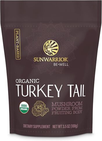 Sunwarrior Lions Mane Supplement Organic Mushroom Powder | Lion's Mane Powder Focus Supplement Mushroom Tea | 150g Pouch 60 Servings | Be Well in Saudi Arabia