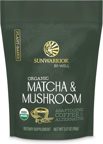 Sunwarrior Lions Mane Supplement Organic Mushroom Powder | Lion's Mane Powder Focus Supplement Mushroom Tea | 150g Pouch 60 Servings | Be Well in Saudi Arabia