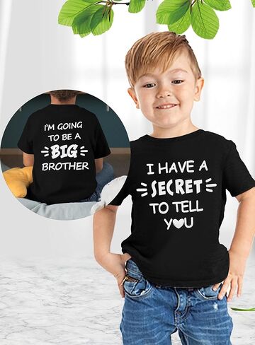 QLIPIN Big Brother Shirts Toddler Big Brother Announcement T Shirt Promoted to Big Brother Outfits Short Sleeve Tops in Kuwait