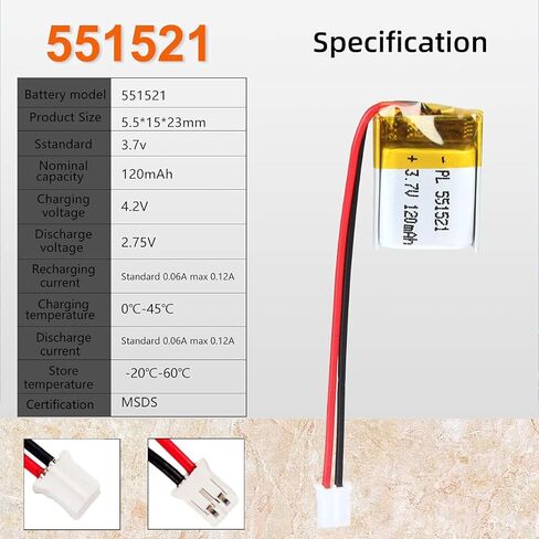 YDL 3.7V 750mAh 503048 Lipo battery Rechargeable Lithium Polymer ion Battery Pack with JST Connector in Saudi Arabia
