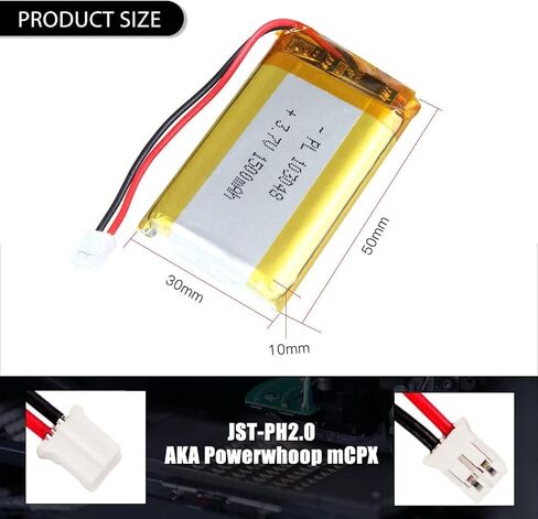 YDL 3.7V 750mAh 503048 Lipo battery Rechargeable Lithium Polymer ion Battery Pack with JST Connector in Saudi Arabia